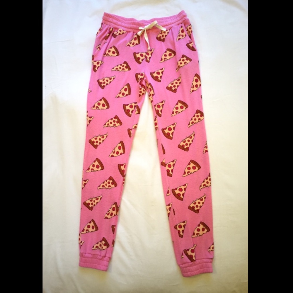 Pink PJ Pants w/ Pizza Print & Pockets!